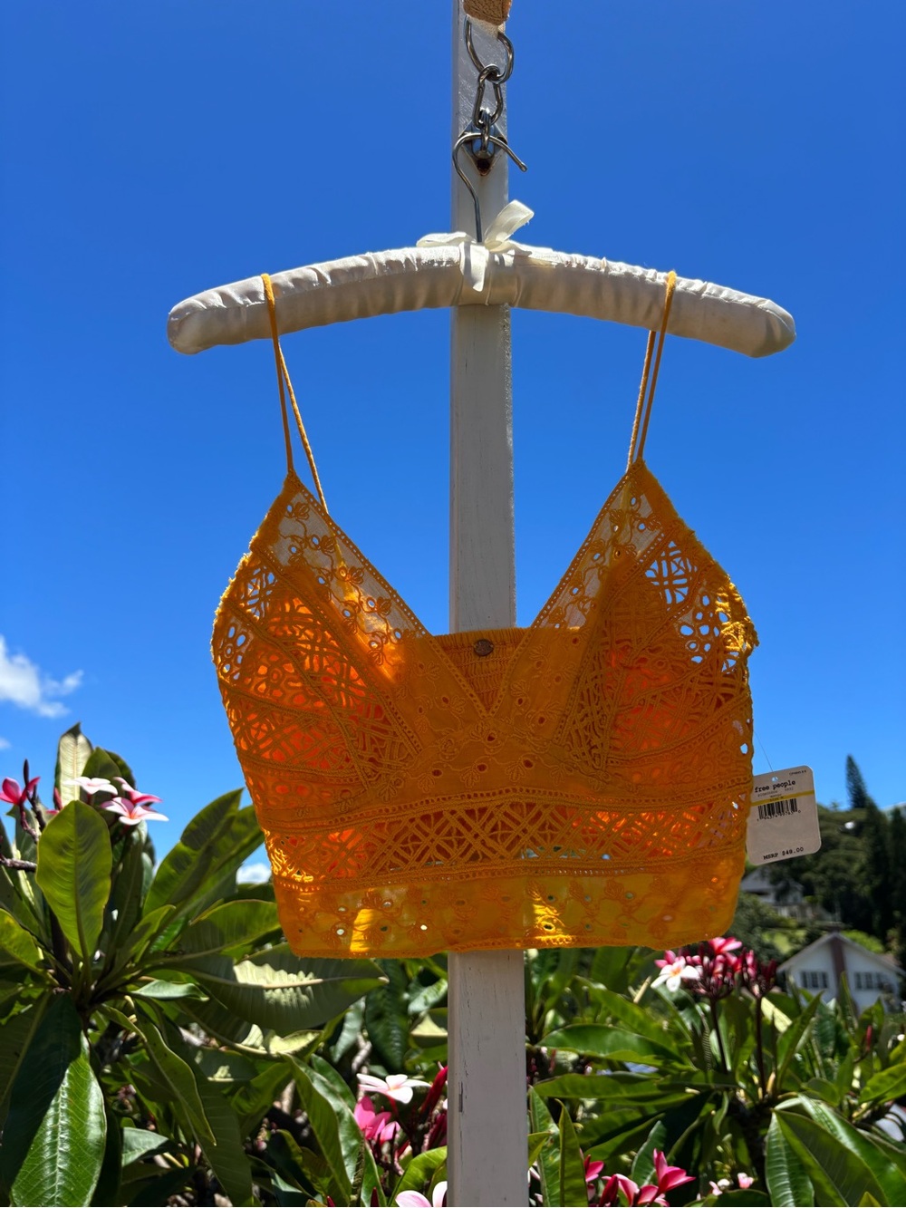 Free People Carina Lace Bralette in Mango